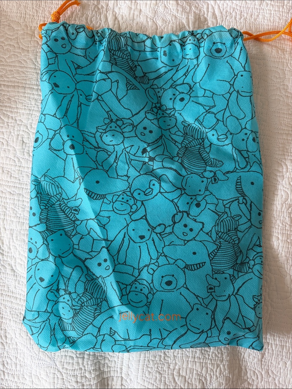 Jellycat Turquoise Drawstring Toy Sack 15”X11”